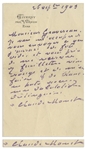 Claude Monet Autograph Letter Signed -- Monet Writes to His Wine Merchant, Ordering Both Red & White Wine